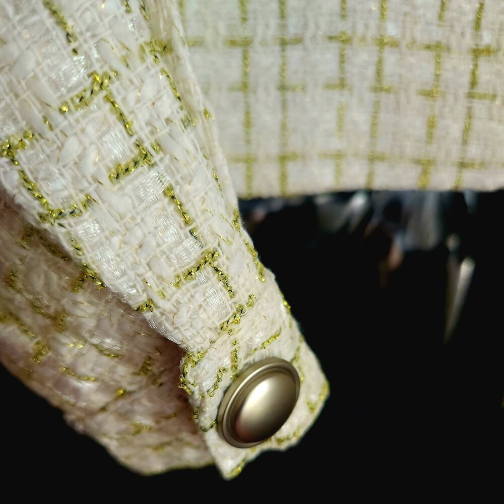 LIONESS Tweed‎ Blazer Ivory Metallic Academia Elle | NWT $109 - Picture 7 of 10